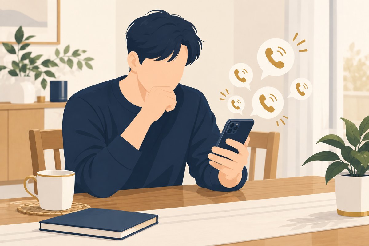 독촉 전화를 받는 사람